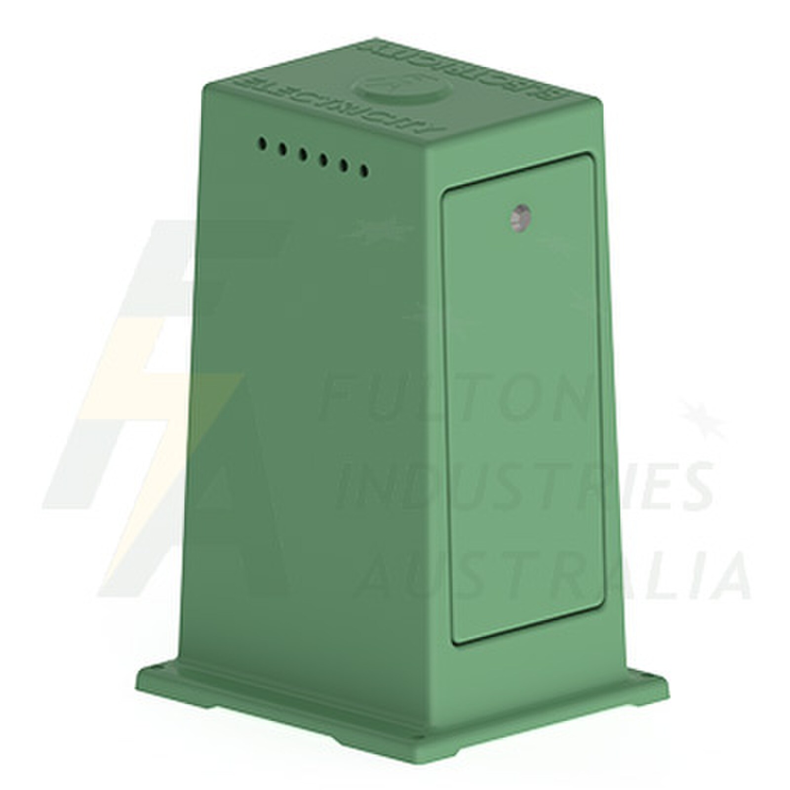 FPB2TV1DG tall green fibreglass pillar with door